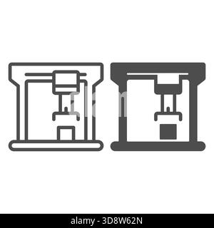 Cargo loading crane line and solid icon, marine port concept. Vector graphics. Port cargo transportation conveyor sign on white background, style icon Stock Vector