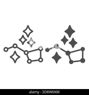 Star constellation ursa major line and solid icon, cosmos concept. Vector graphics. Space sky stars group sign on white background, outline style icon Stock Vector