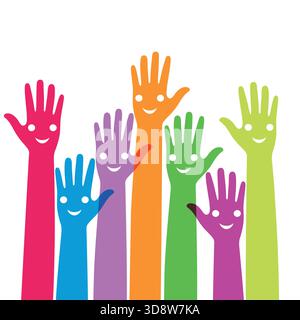 human hands with different skin colors form a circle for earth day ...