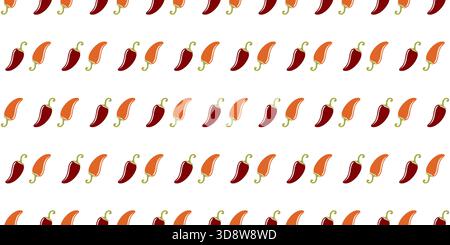 Chilli Pepper Seamless Pattern Design. Chilli Background Vector Stock Vector
