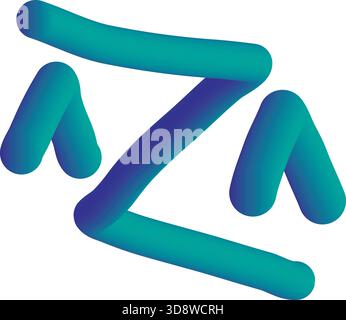 Abstract 3d gradient shapes in teal and blue Stock Vector