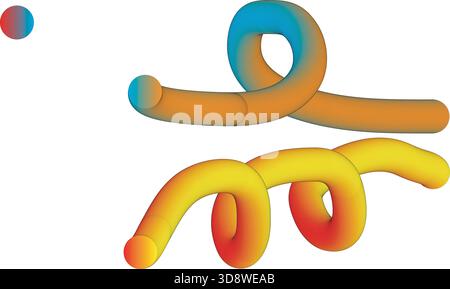 Abstract colorful gradient shapes with smooth curves Stock Vector