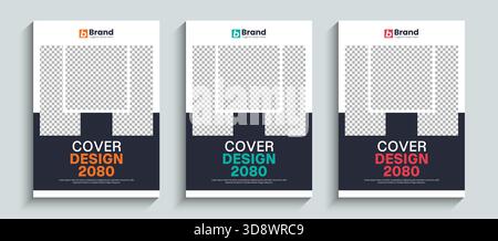 Creative minimal business brochure or book cover design template in A4 size. Template design for annual report, catalog, flyer or booklet, poster Stock Vector