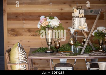 Non Traditional Table Setting Stock Photo