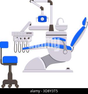 Dental Services Concept with flat icons Dentist chair. isolated vector illustration Stock Vector
