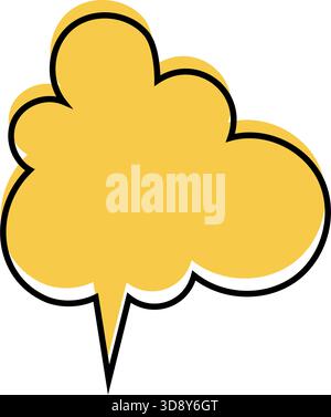 Talk cloud template. Empty chat balloon, text bubble, quote frame, message tag, conversation label, feedback sticker isolated on white background. Vector flat illustration. Stock Vector