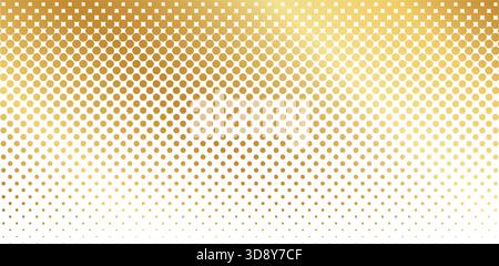 Premium dotted background with gradient effect. Luxury golden polka dot pattern. Wallpaper with noise, grain, pixel or bitmap metallic texture. Vector illustration. Stock Vector