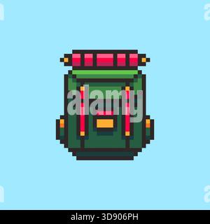 lifestyle hiking backpack game pixel art vector illustration Stock ...