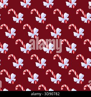 christmas seamless pattern with candy cane and snowflake decoration ...