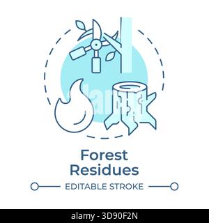 Forest residues soft blue concept icon Stock Vector