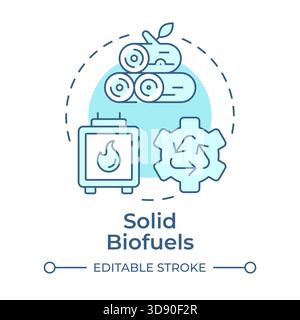 Solid biofuels soft blue concept icon Stock Vector