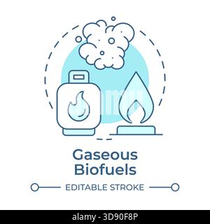 Gaseous biofuels soft blue concept icon Stock Vector