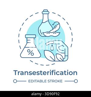 Transesterification soft blue concept icon Stock Vector