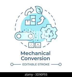 Mechanical conversion soft blue concept icon Stock Vector