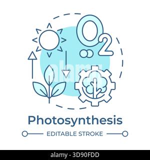 Photosynthesis soft blue concept icon Stock Vector