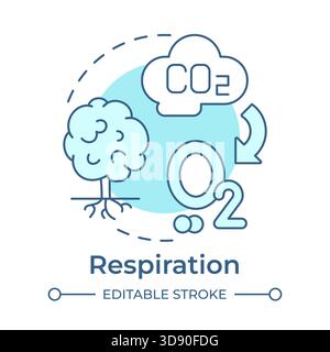 Respiration soft blue concept icon Stock Vector