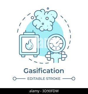 Gasification soft blue concept icon Stock Vector