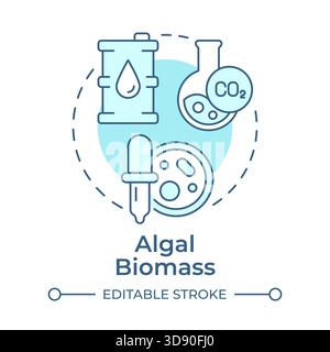 Algal biomass soft blue concept icon Stock Vector