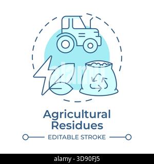 Agricultural residues soft blue concept icon Stock Vector