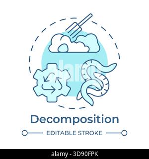 Decomposition soft blue concept icon Stock Vector