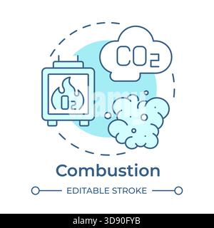 Combustion soft blue concept icon Stock Vector