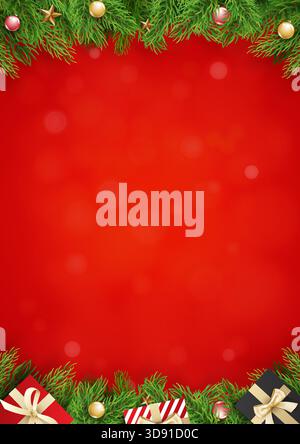 Elegant festive background template for christmas greeting card or seasonal banner with copy space. Stock Vector