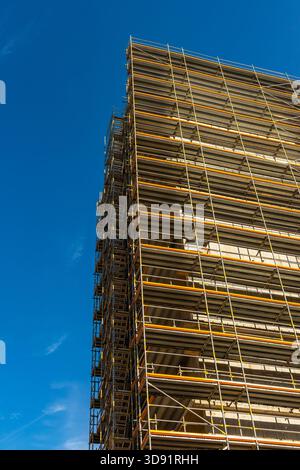 Skyscraper office building under construction in the new European Quarter in Frankfurt, Germany Stock Photo