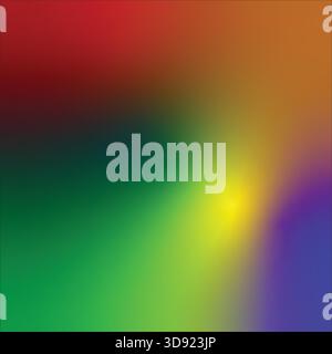 Dynamic multicolor gradient background featuring green, yellow, and purple abstract light blending ideal for modern digital design, creative artwork, Stock Vector