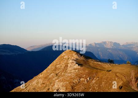 abstract shapes mountains and peak of Lukomir viewpoint, Bosnia and Herzegovina Stock Photo