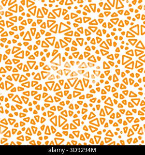 Geometric pattern. Small triangles size. Solid color style. Rounded triangles outlined. Repeatable pattern. Amber glow. Beautiful vector tiles. Stock Vector
