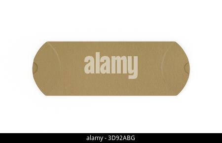 Flat kraft box isolated mockup 3D rendering Stock Photo
