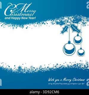 Christmas Frame with Snowflakes and Lights, vector illustration Stock Vector