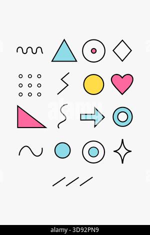 Trendy geometric shapes vector pattern background design for creative projects Stock Vector