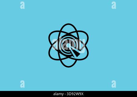 Trendy Professional Letter Q Safety and Quantum Logo Design on Electric Blue Background Stock Vector