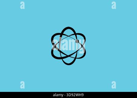 Trendy Professional Quantum Logo Design on Electric Blue Background Stock Vector