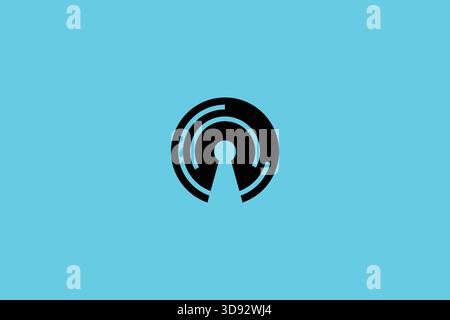 Trendy Professional Safety Logo Design on Electric Blue Background Stock Vector