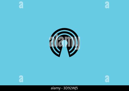 Trendy Professional Safety Logo Design on Electric Blue Background Stock Vector