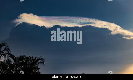 Iridescent cloud formations late afternoon Stock Photo