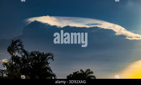 Iridescent cloud formations late afternoon Stock Photo