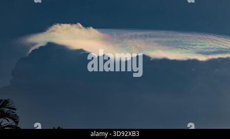 Iridescent cloud formations late afternoon Stock Photo