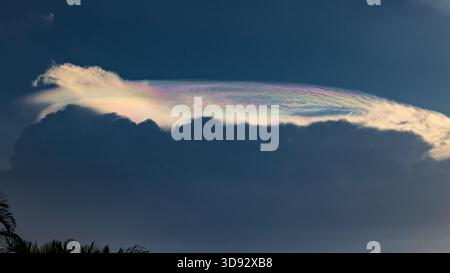 Iridescent cloud formations late afternoon Stock Photo