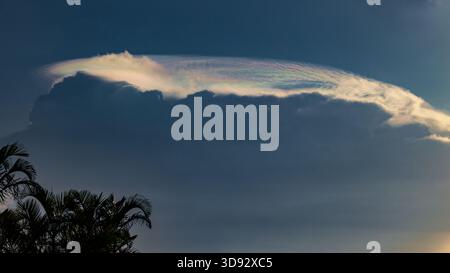 Iridescent cloud formations late afternoon Stock Photo