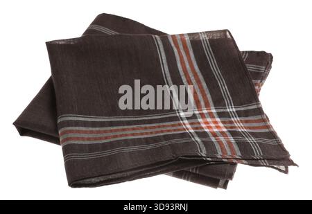 Folded handkerchiefs isolated on white. Stylish accessory Stock Photo