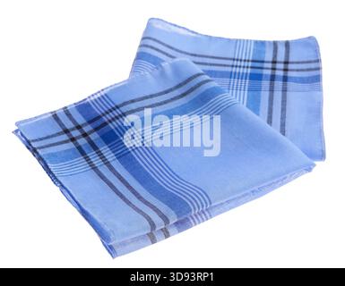 Folded handkerchiefs isolated on white. Stylish accessory Stock Photo