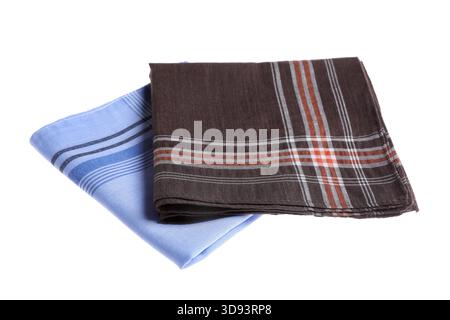 Different handkerchiefs isolated on white. Stylish accessory Stock Photo