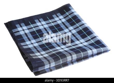 Folded handkerchief isolated on white. Stylish accessory Stock Photo