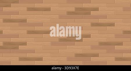 Wooden floor with parallel timber planks in light brown tones featuring realistic wood grain perfect for interior scenes top view graphics and natural Stock Vector