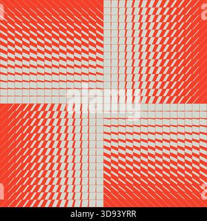 Abstract meta modern aesthetic geometrical composition with transition effect, Minimal vector gradient background with red geometric shapes, graphic h Stock Vector