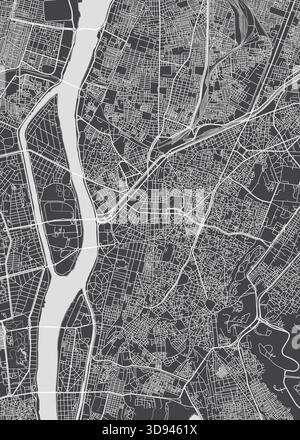 Cairo vector map. Detailed map of Cairo city administrative area ...