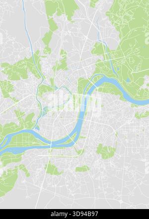 City map Pyongyang, color detailed plan, vector illustration Stock Vector